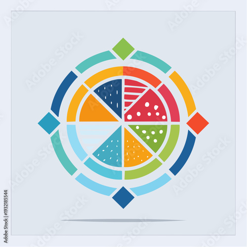 Free Download Dynamic Circular Infographic Design Featuring Varied Patterned Slices for Business Analytics and Visual Data Presentation - GFXLoad