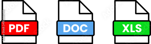 PDF, DOC, XLS Files icons