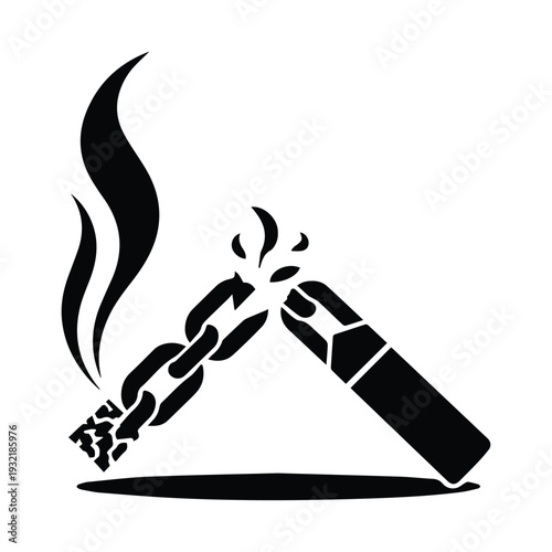 Stylish cigarette butts extinguishing each other in dramatic gesture