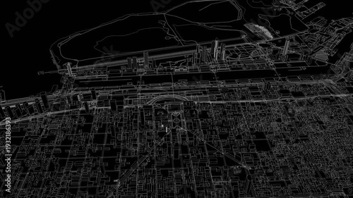 3D looped animation of city - Buenos Aires Argentina