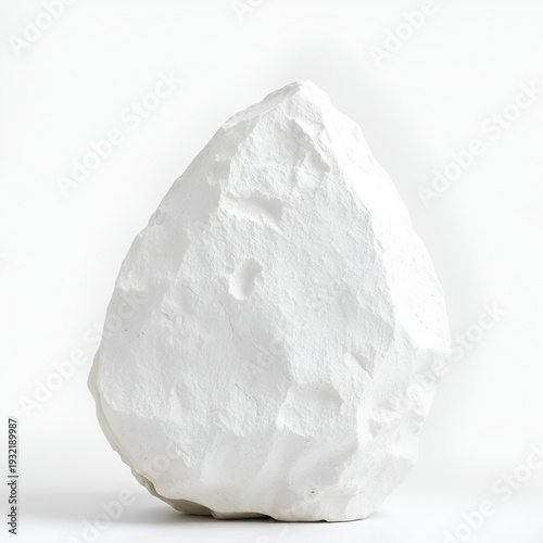 A large, rough, white rock against a plain background, suitable for geological and nature-related projects or educational materials.