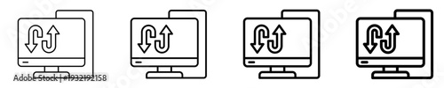 Desktop Computer Icon Set Different Style Collection