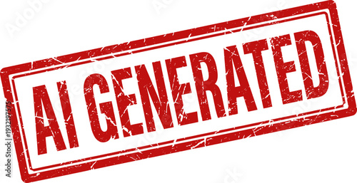 AI generated content grunge warning watermark
