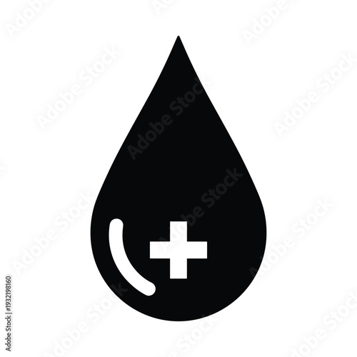 Black teardrop shape with white phone symbol