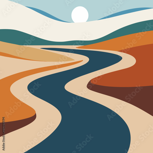 Organic flowing curves in calming neutral tones. Serene minimalist poster design suited for spa interiors, wellness spaces, and modern homes.