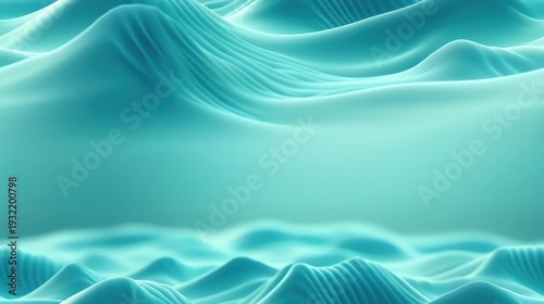 Abstract glowing turquoise waves creating a mesmerizing, undulating 3D surface background texture.