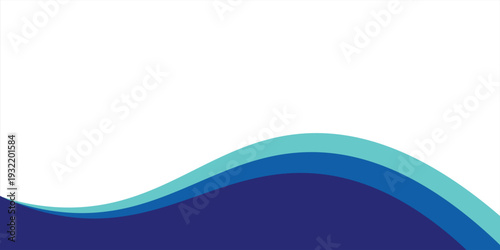 Minimalist blue and cyan wavy background with a clean white top. Professional corporate design suitable for business headers, technology presentations, and sea or water themed web layouts.eps 10