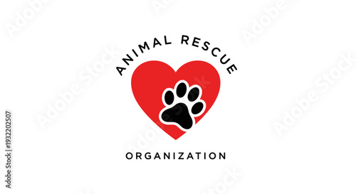 Animal Rescue Organization Logo with Heart.