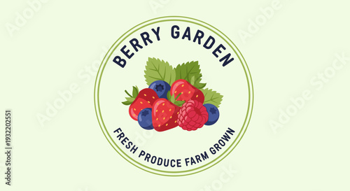 Berry Garden Fresh Produce Logo Design.
