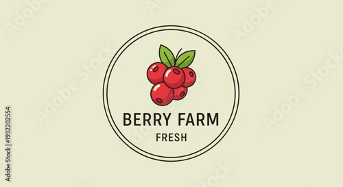 Berry Farm Logo with Fresh Berries.