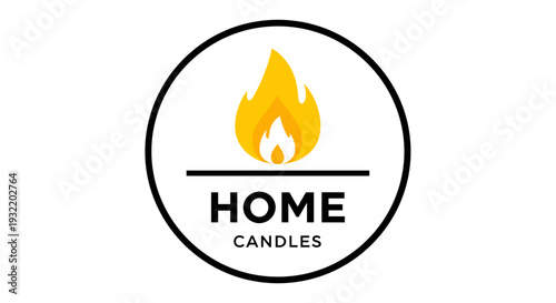 Candle Flame Logo Design Element Home.