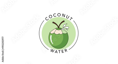 Coconut Water Logo Design Element Green.