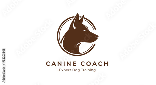 Dog Head Logo Design for Canine Coach.