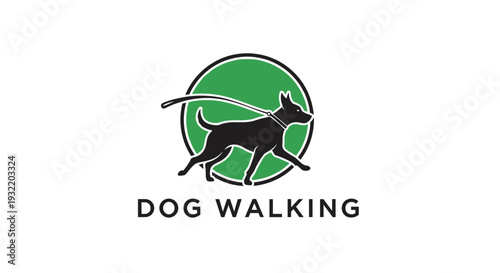 Dog Walking Service Logo Design Element.