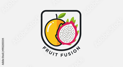 Dragon Fruit and Mango Illustration.