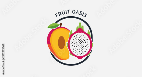 Dragon Fruit and Papaya Logo Design.