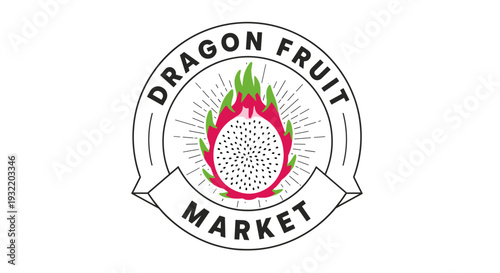 Dragon Fruit Illustration Logo Design.