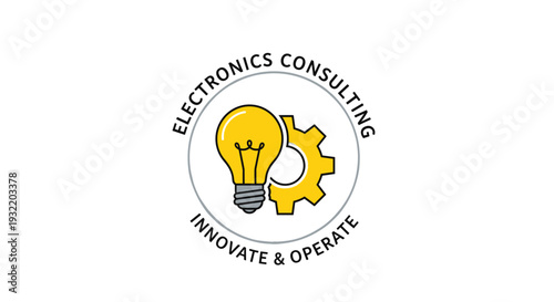 Electronics Consulting Logo with Lightbulb Gear.