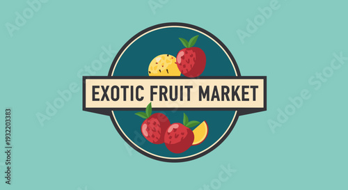 Exotic Fruit Market Logo Design Element 1.