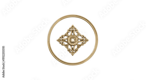 Gold Ring with Diamond Ornamentation Design.