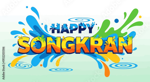 Happy Songkran Water Festival Celebration.