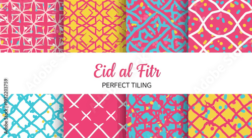 Colorful geometric patterns and designs for holiday celebrations and backgrounds