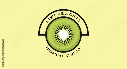 Kiwi Fruit Logo Design Element 1.