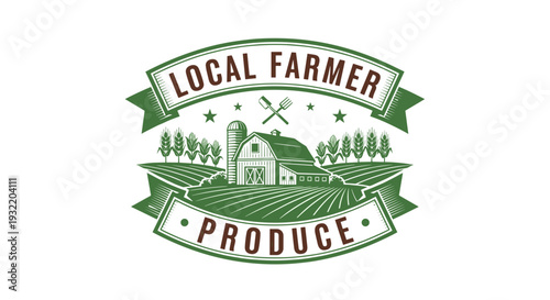 Local Farmer Produce Logo Design Element.