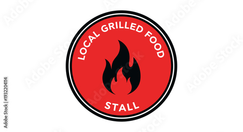Local Grilled Food Stall Logo Design.