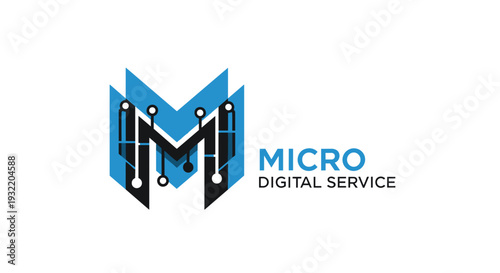 Micro Digital Service Modern Logo Design.