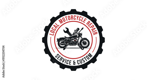 Motorcycle Repair Service Logo Design.