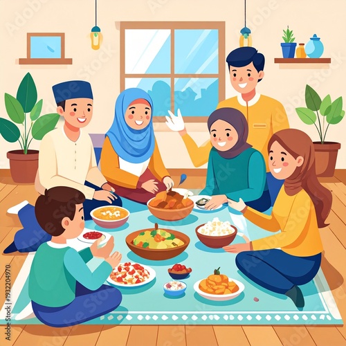 Family Gathering for Meal Together 1.