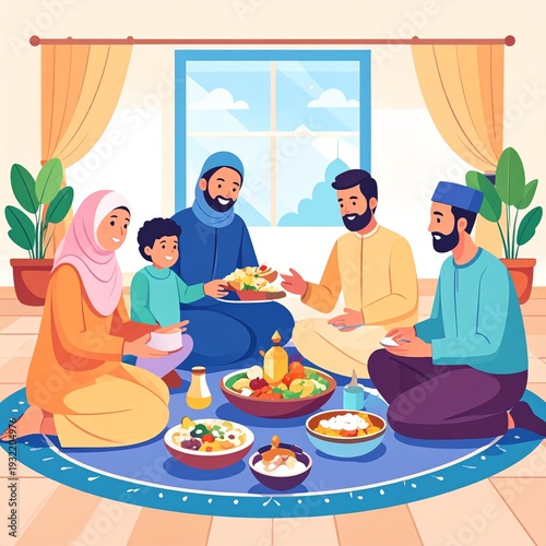 Family Gathering for Meal Together.