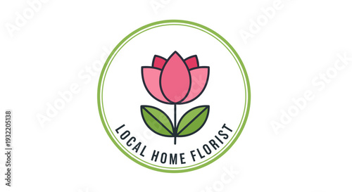Pink Tulip Logo Florist Illustration Design.