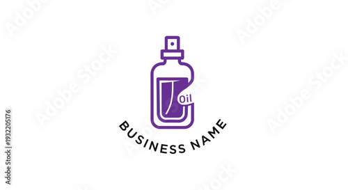 Purple Perfume Bottle Logo Design.