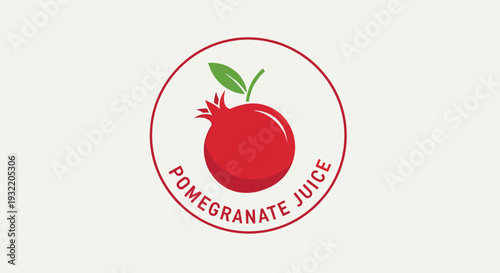 Red Pomegranate Fruit Logo Design Element.