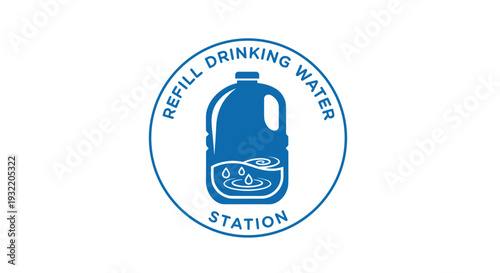 Refill Drinking Water Station Logo Design.