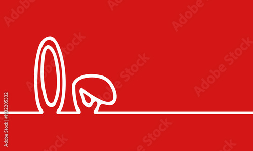 happy easter greetings card, social media network post template, spring holiday web banner, rabbit ears vector illustration