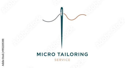 Sewing Needle with Thread Logo Design.