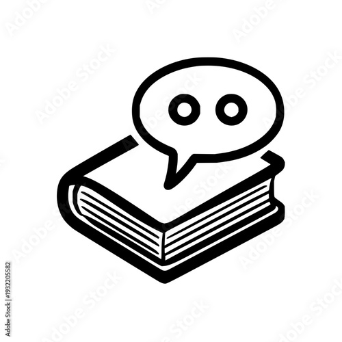 Book discussion club vector icon illustration for literature and reading community knowledge sharing design