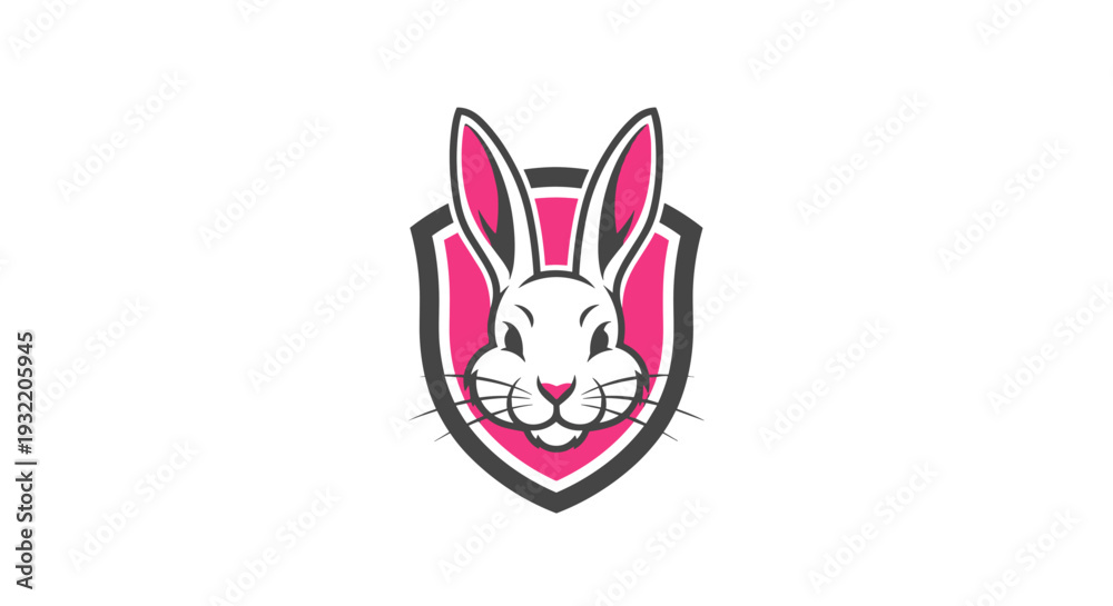Fototapeta premium White Rabbit Head Logo Design Element.