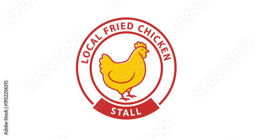 Yellow Chicken Logo for Fried Chicken Stall.