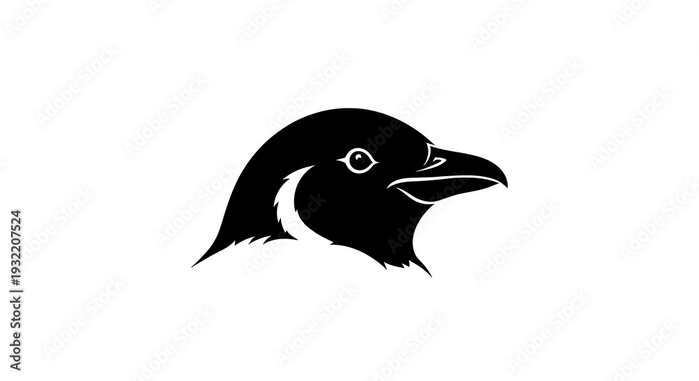 Obraz premium Stylized penguin head logo design element on white.