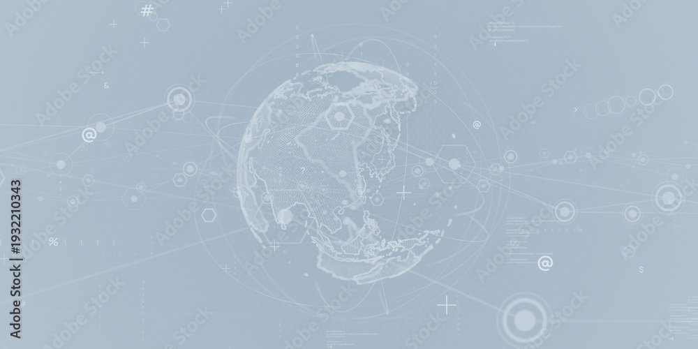 Fototapeta premium サイバースペースとグローバルネットワークコンセプトの未来的CGイラスト