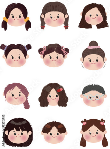 boy, round glasses, cartoon character, vector illustration, child face, smiling portrait, chubby cheeks, hand drawn style, kids illustration, character design, sticker art, eps, isolated, white backgr