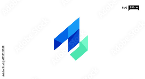 Abstract geometric shapes in a 3D layered illustration viewed from a slight angle