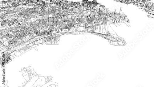 3D looped animation of city - Hong Kong