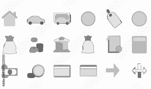 Loan Interest Rate Doodle Icon Set Hand Drawn Bank Finance Vector Collection