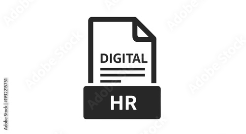 Digital hr document icon symbol of human resources and online information