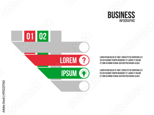 2 steps workflow, business strategy infographic, progress visualization, steps to success diagram, presentation template